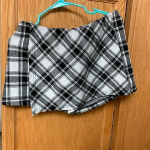 Black And White Plaid Shorts/Skort
